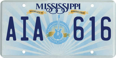 MS license plate AIA616