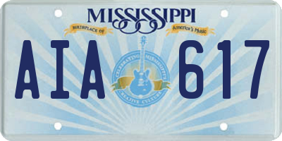 MS license plate AIA617