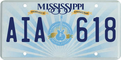 MS license plate AIA618