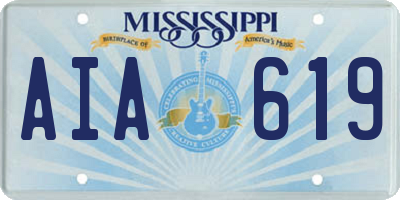 MS license plate AIA619