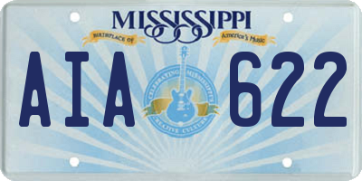 MS license plate AIA622