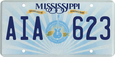 MS license plate AIA623