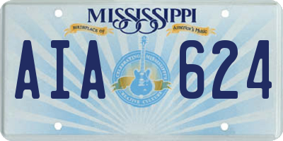 MS license plate AIA624