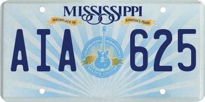 MS license plate AIA625
