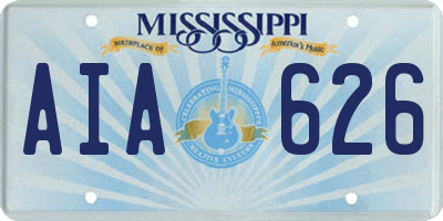 MS license plate AIA626