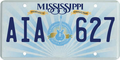 MS license plate AIA627