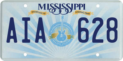 MS license plate AIA628