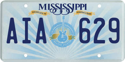 MS license plate AIA629