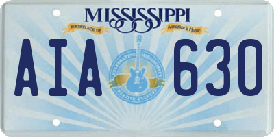 MS license plate AIA630