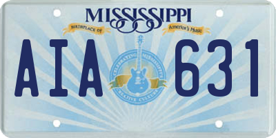 MS license plate AIA631