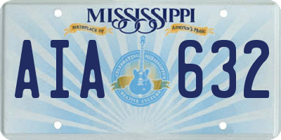 MS license plate AIA632