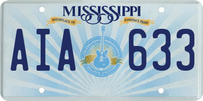 MS license plate AIA633