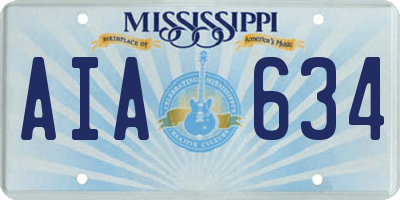 MS license plate AIA634