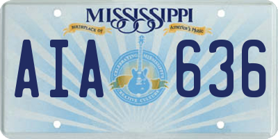 MS license plate AIA636