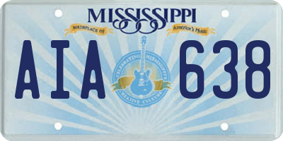 MS license plate AIA638