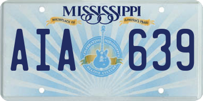 MS license plate AIA639