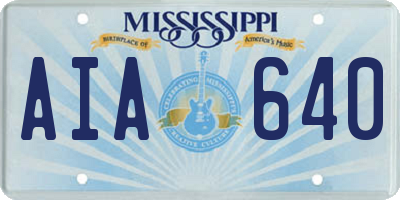 MS license plate AIA640