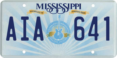 MS license plate AIA641