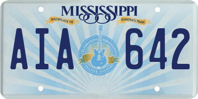 MS license plate AIA642
