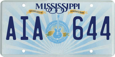 MS license plate AIA644