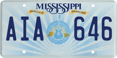 MS license plate AIA646
