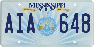 MS license plate AIA648