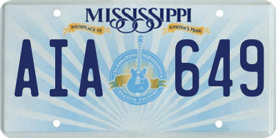 MS license plate AIA649