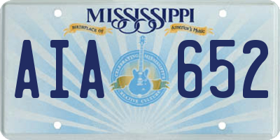 MS license plate AIA652