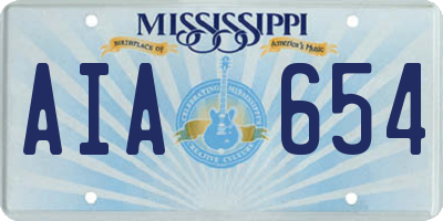 MS license plate AIA654