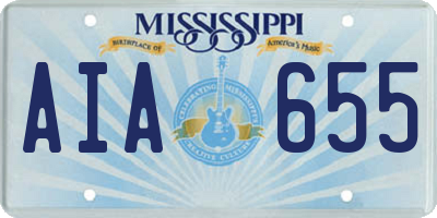MS license plate AIA655