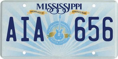 MS license plate AIA656