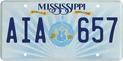 MS license plate AIA657