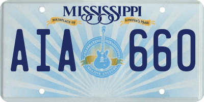 MS license plate AIA660
