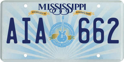 MS license plate AIA662