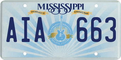 MS license plate AIA663