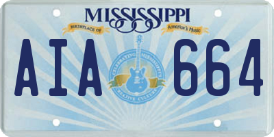 MS license plate AIA664