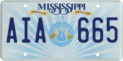 MS license plate AIA665