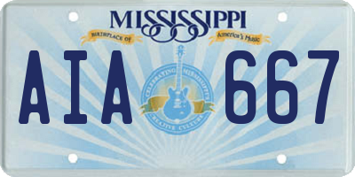 MS license plate AIA667