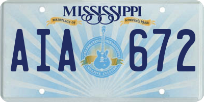 MS license plate AIA672