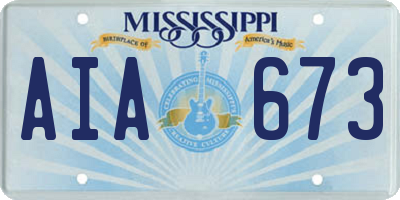 MS license plate AIA673