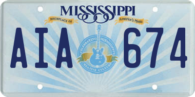 MS license plate AIA674