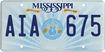 MS license plate AIA675