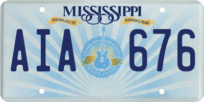 MS license plate AIA676