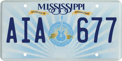 MS license plate AIA677