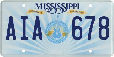 MS license plate AIA678