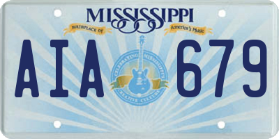 MS license plate AIA679