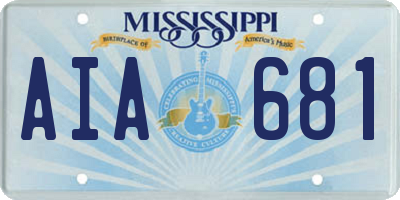 MS license plate AIA681