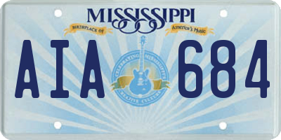 MS license plate AIA684