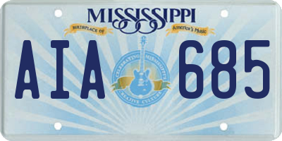 MS license plate AIA685