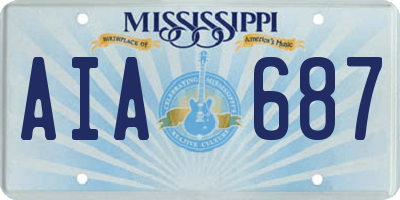 MS license plate AIA687